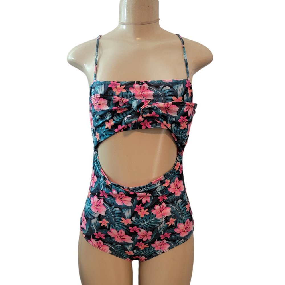 NWOT Hurley Girl's UPF 50+ One-Piece Swimsuit Multicolor